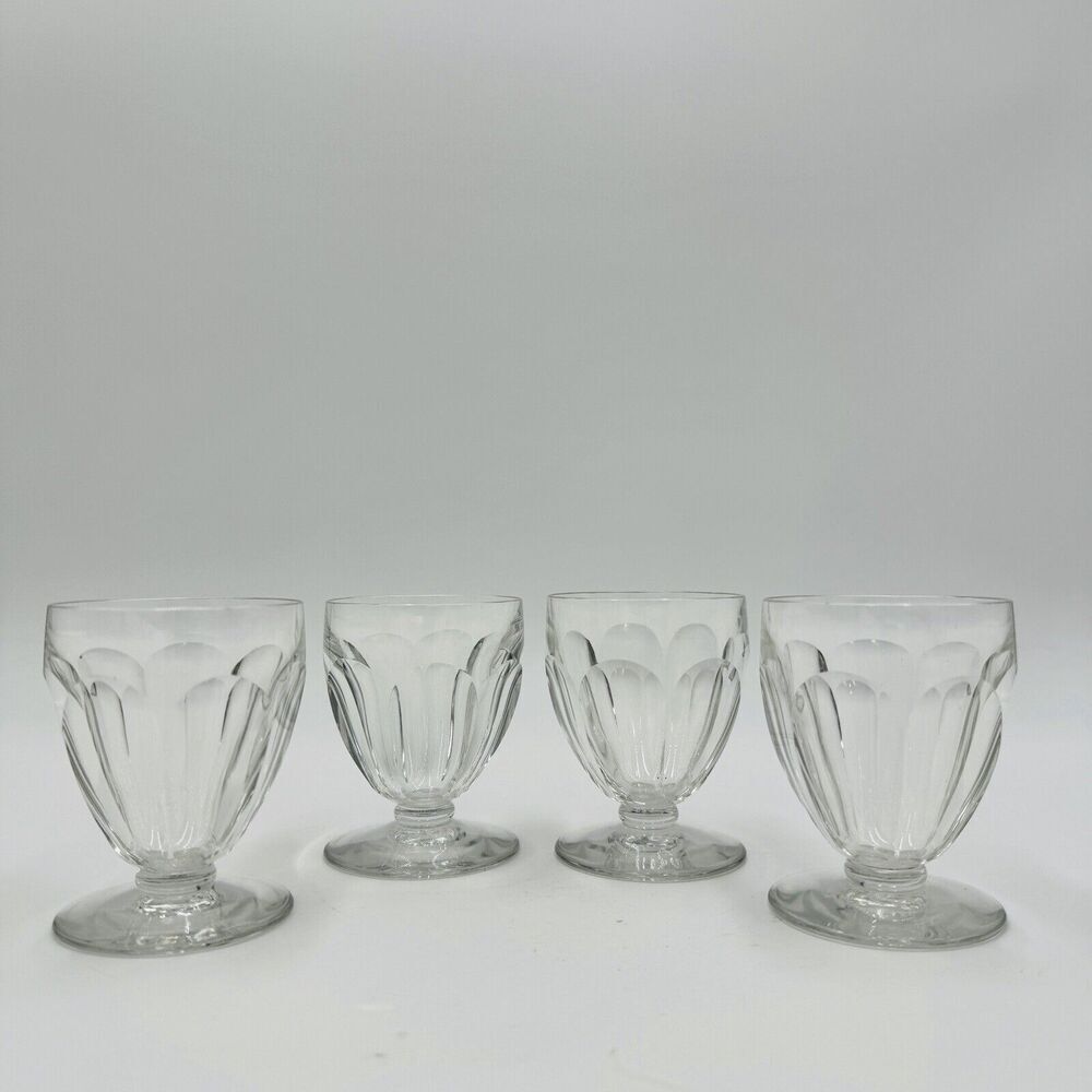 BACCARAT France Crystal Tallyrand White Wine 3 3/8” Set 4 Pieces Cordial Glasses